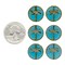 Transparent Aqua Travertin Gold Lined Dragonfly Beads 17 x 17mm Set of Six Beads - GB-AB23